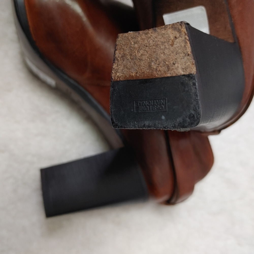 CNC Costume National Cognac Leather Ankle Booties with Buckle Strap - Picture 10 of 11